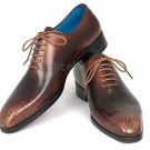 Handmade Men's Leather Oxfords Medallion Toe Black Brown Party Wear shoes-874