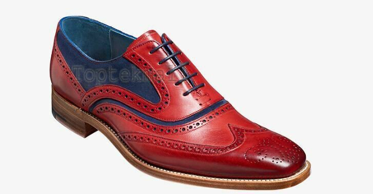 Handmade Men's Leather Oxfords Two Tone Stylish Navy Blue Suede shoes-875