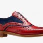 Handmade Men's Leather Oxfords Two Tone Stylish Navy Blue Suede shoes-875
