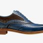 Handmade Men's Leather Oxfords Two Tone Stylish Navy Blue Suede shoes-875