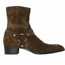 Handmade Men's Leather Brown Ankle High Formal Dress Casual Stylish Boots-614