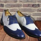 Handmade Men's Leather Oxfords Wingtip Two Tone Casual Formal Brogue Shoes-660
