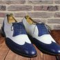 Handmade Men's Leather Oxfords Wingtip Two Tone Casual Formal Brogue Shoes-660