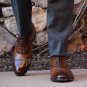Handmade Men's Leather Oxfords Wingtip Lace up Two Tone Brogues Dress shoes-938