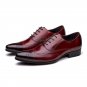 Handmade Men's Leather Oxfords Maroon Wing Tip Burnished Medallion Shoes-217