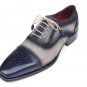 Handmade Men's Leather Oxfords Wingtip Dress Blue Medallion Toe Party Shoes-757