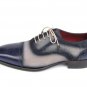 Handmade Men's Leather Oxfords Wingtip Dress Blue Medallion Toe Party Shoes-757