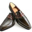 Handmade Men's Leather Classic Formal Royal Step Real Loafers Slip On Shoes-320