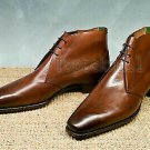 Handmade Men's Leather Brown Fashion New Lace Up Ankle Dressy Formal Boots-628
