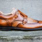 Handmade Men's Leather Designer Double Monk Straps Formal Dress Luxury Shoes-313