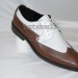 Handmade Men's LEATHER Two Tone DARK BROWN & White FORMAL Oxfords SHOES-168