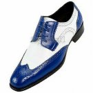 Handmade Men's Leather Blue White Color Wing Tip New Fashion Oxfords Shoes-365