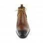 Handmade Men’s Leather Brown Lace-up Chelsea Chukka Ankle High Cognac Boots-626