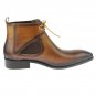 Handmade Men’s Leather Brown Lace-up Chelsea Chukka Ankle High Cognac Boots-626