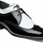 Handmade Men's Leather Oxfords Two Tone Rounded Brogue Toe Spectator Shoes-261