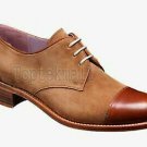 Handmade Women's Leather & Suede Oxford Toe Cap Dress Formal Derby New Shoes-61