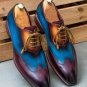 Handmade Men's Leather Oxfords Wingtip Patina Dress Formal Super Dress Shoes-73