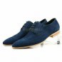 Handmade Men's Leather Blue Suede Oxford Brogue Wingtip Dress Classic Shoes-95