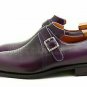 Handmade Men's Leather Single Monk Strap Formal Stylish Casual Dress Shoes-183