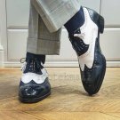 Handmade Men's Leather Burnished Lace up Dress Oxford Fashion Formal Shoes-186