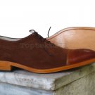 Handmade Men's Leather Oxfords Brown Fashion Suede Formal Casual Dress Shoes-307