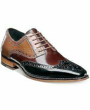 Handmade Men's Leather Stylish Two Tone Wingtip Oxford High Quality Shoes-457