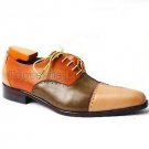 Handmade Men's Leather Oxfords Brown Sole Multicolor Fashion Cap Toe Shoes-747