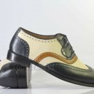 Handmade Men's Leather Oxfords Plain Toe Party Wear Superior Wingtip Shoes-309