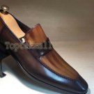 Handmade Men's Leather Brown Loafers and Slip Ons Stylish Dress Shoes-574