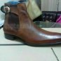 Handmade Men's Leather Monk Strap Formal Wear High Ankle Stylish Boots-596