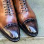 Handmade Men's Leather Shaded Brown Formal Wear High Ankle Stylish Boots-597