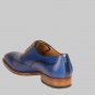 Handmade Men's Leather Oxfords Wingtip Electric Blue Dress New Fashion Shoes-86
