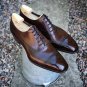 Handmade Men's Leather Oxfords Wingtip Brown lace up Stylish Dress New Shoes-180