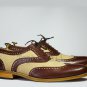 Handmade Men's Leather Oxfords Two Tone Oxford Lace-up Fashion Brogue Shoes-831