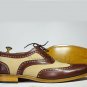 Handmade Men's Leather Oxfords Two Tone Oxford Lace-up Fashion Brogue Shoes-831