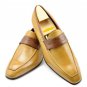 Handmade Men's Leather Formal New Original Tan Brown Loafers Slip Ons Shoes-464