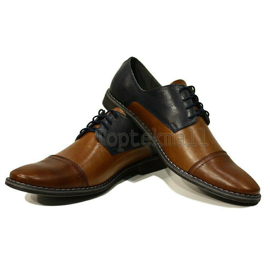 Handmade Men's Leather Oxfords Multi Color Cap Toe Stylish Party Wear Shoes-216