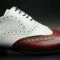 Handmade Men's Leather Formal Spectator Dress Oxfords Wingtip Stylish Shoes-87