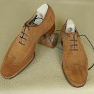 Handmade Men's Leather Oxfords Dark Beige Color Suede Lace Up Party Shoes-207