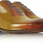Handmade Men's Leather Oxfords Wingtip Toe Tan Brown Party Wear Dress Shoes-256