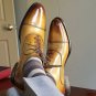 Handmade Men's Leather Oxfords Wing tip Two Tone Lace Up Formal Casual Shoes-144