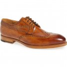Handmade Men's Leather dress Patina Brogue Oxfords lace up Custom shoes-976