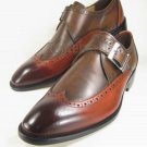 Handmade Men's Leather Camo Patina Loafers and Slip ons Custom made Shoes-900