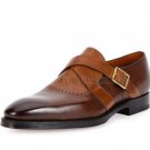Handmade Men's Leather Brown Stylish Fashion Loafers & Slip Ons Dress Shoes-1002