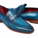 Handmade Men's Leather Black Stylish Fashion Classic Loafers Slip Ons Shoes-1003