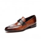 Handmade Men's Leather Stylish Classic Formal Brown Stylish Loafers Shoes-1012