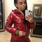 2 in 1 Winter Sport Suit Set Ski Jacket Pants Trousers Glanznylon Metallic Silve