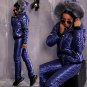 2 in 1 Winter Sport Suit Set Ski Jacket Pants Trousers Glanznylon Metallic Silve