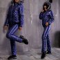 2 in 1 Winter Sport Suit Set Ski Jacket Pants Trousers Glanznylon Metallic Silve