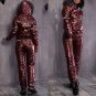 2 in 1 Winter Sport Suit Set Ski Jacket Pants Trousers Glanznylon Metallic Silve